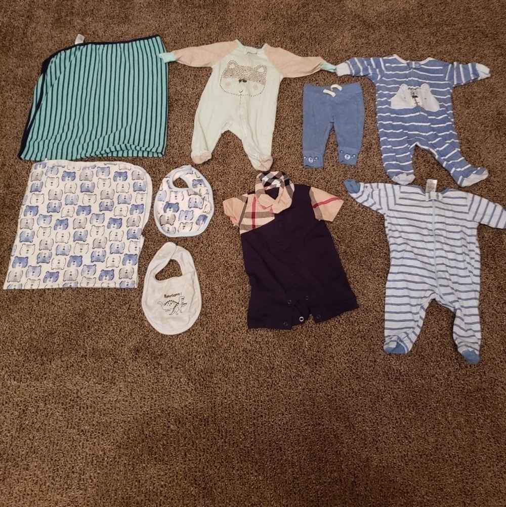 Baby boys size 0-3 months bundle of 9 items